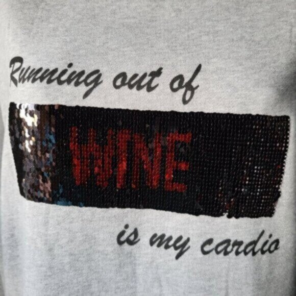 Alison Sheri - Organic Cotton Reversible Sequins Sweatshirt Small - Picture 2 of 13